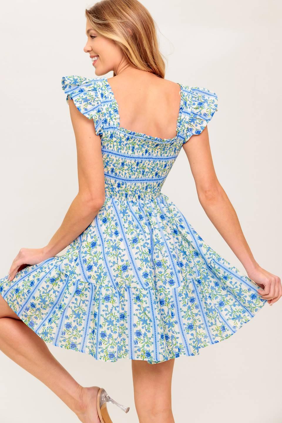FAIRFAX GERANIUM WOVEN MINI DRESS Flying Tomato