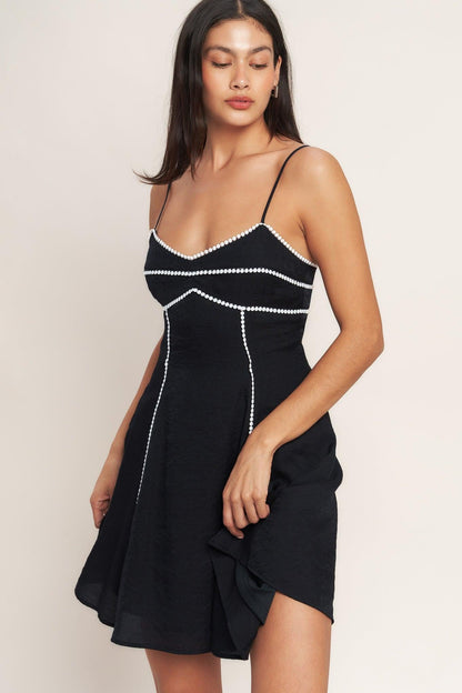 ALL EYES ON YOU WOVEN MINI DRESS Flying Tomato