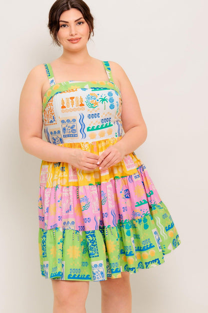 OUT OF OFFICE GREEN WOVEN MINI DRESS Flying Tomato