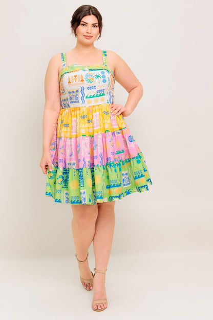 OUT OF OFFICE GREEN WOVEN MINI DRESS Flying Tomato