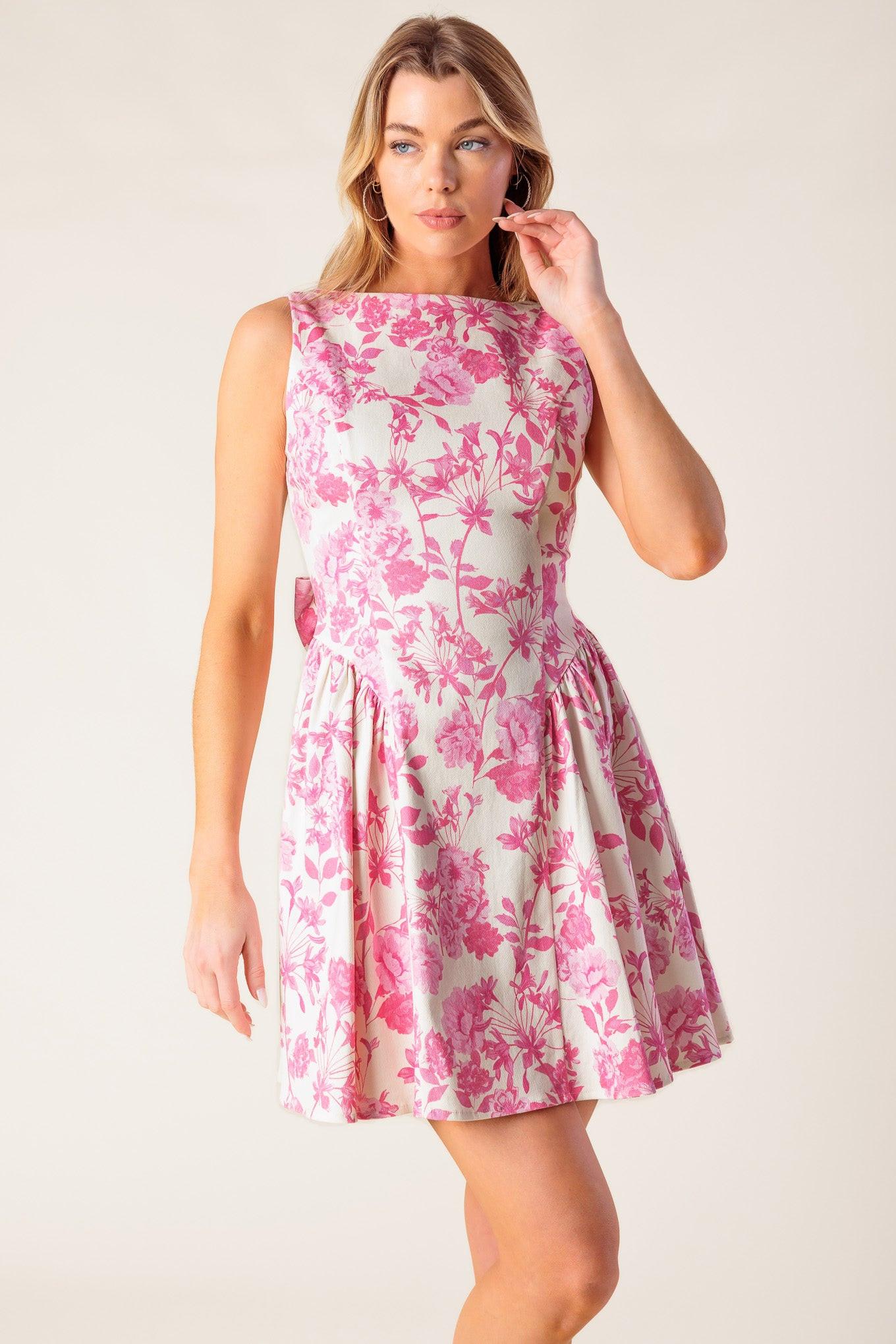 ADVENTURE ISLAND PINK WOVEN MINI DRESS Flying Tomato