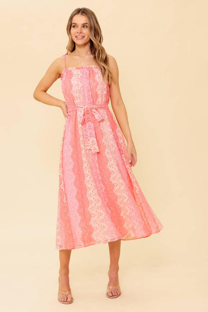 TAILOR MADE FOR YOU WOVEN LACE MIDI DRESS Flying Tomato