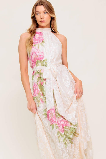 BOTANICAL DREAM WOVEN LACE MAXI DRESS Flying Tomato