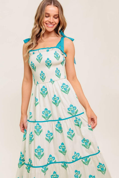 MIDNIGHT BOTANICA WOVEN MIDI DRESS Flying Tomato