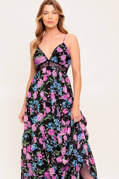 PURE SUNSHINE BLACK WOVEN MAXI DRESS Flying Tomato