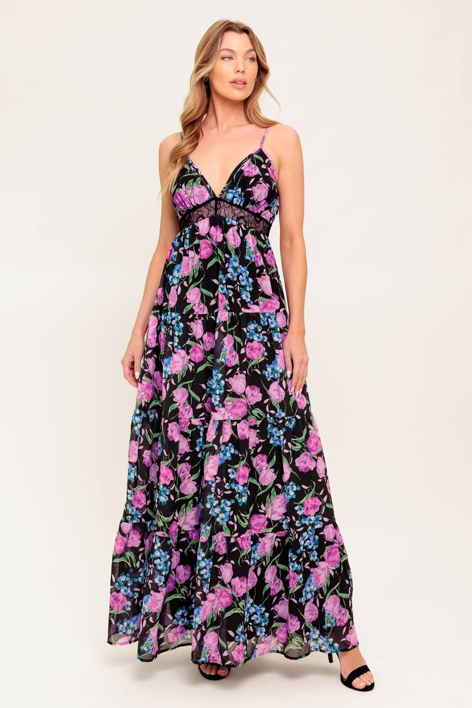PURE SUNSHINE BLACK WOVEN MAXI DRESS Flying Tomato