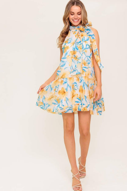 SUMMER SPELL IVORY WOVEN MINI DRESS Flying Tomato