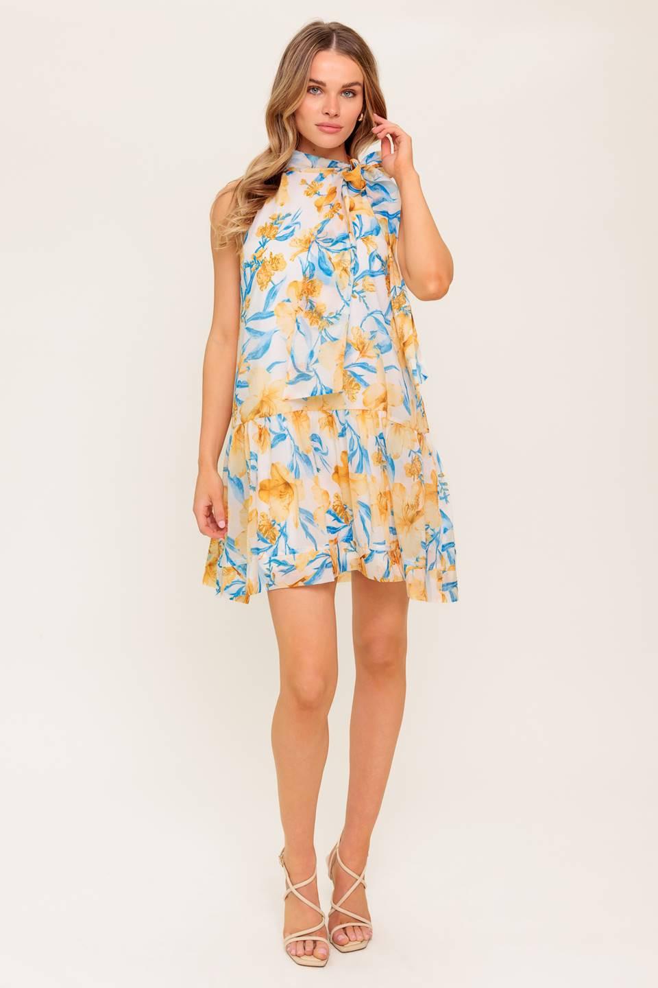 SUMMER SPELL IVORY WOVEN MINI DRESS Flying Tomato