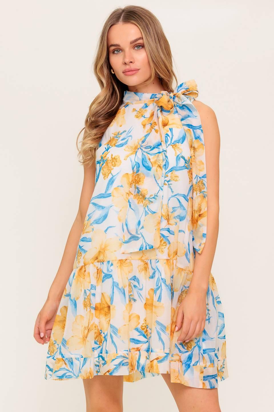 SUMMER SPELL IVORY WOVEN MINI DRESS Flying Tomato