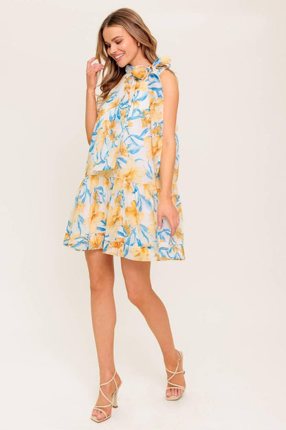 SUMMER SPELL IVORY WOVEN MINI DRESS Flying Tomato