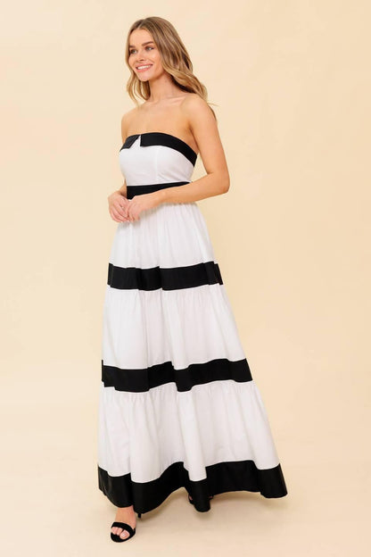 YOURS TO KEEP COLOR BLOKED MAXI DRESS Flying Tomato