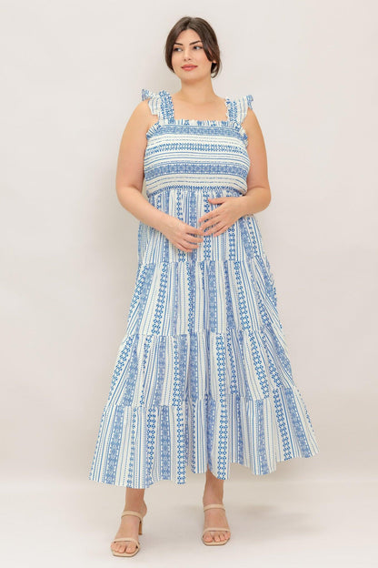 MIDSUMMER PETALS WOVEN MIDI DRESS Flying Tomato