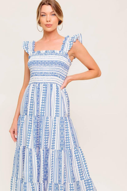 MIDSUMMER PETALS WOVEN MIDI DRESS Flying Tomato