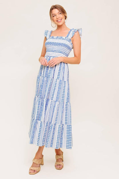 MIDSUMMER PETALS WOVEN MIDI DRESS Flying Tomato