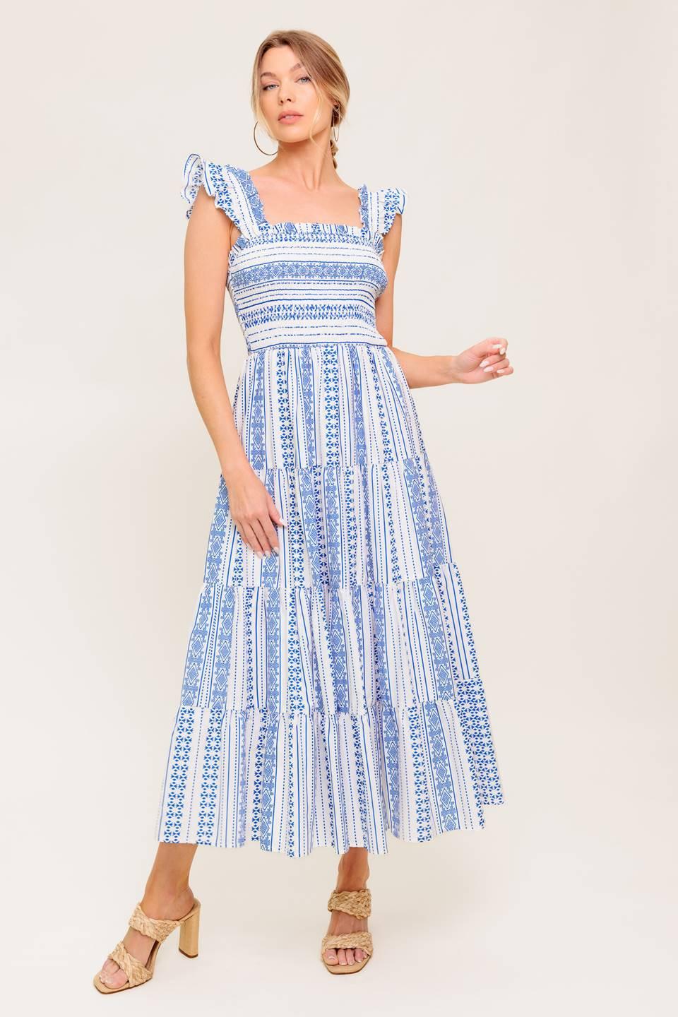MIDSUMMER PETALS WOVEN MIDI DRESS Flying Tomato