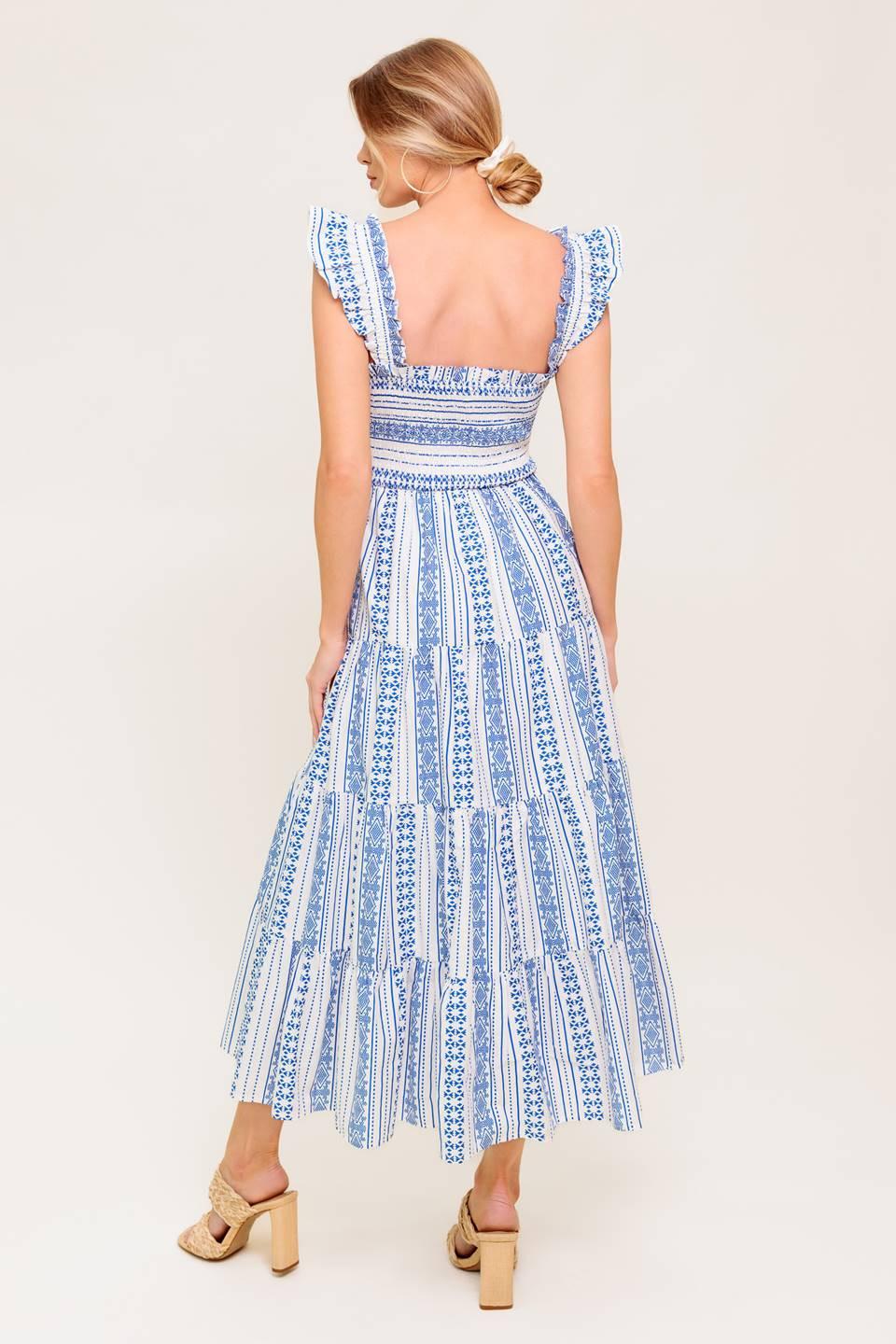 MIDSUMMER PETALS WOVEN MIDI DRESS Flying Tomato