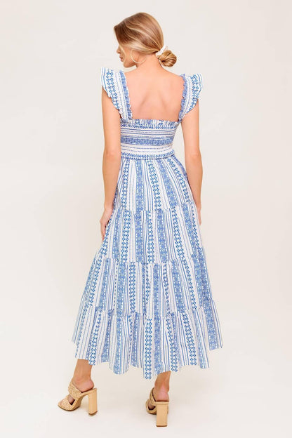 MIDSUMMER PETALS WOVEN MIDI DRESS Flying Tomato