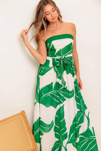 PURE MOMENT GREEN WOVEN ANKLE DRESS Flying Tomato