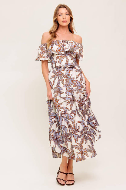 LILY GARDEN LAVENDER WOVEN MIDI DRESS Flying Tomato