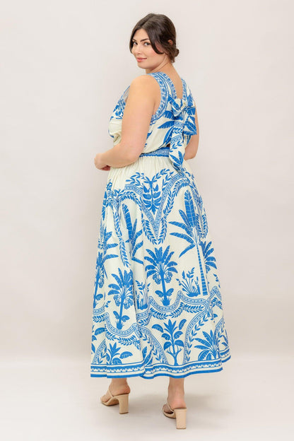 OCEAN PETALS WOVEN MIDI DRESS Flying Tomato