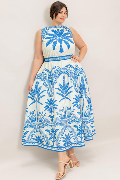 OCEAN PETALS WOVEN MIDI DRESS Flying Tomato