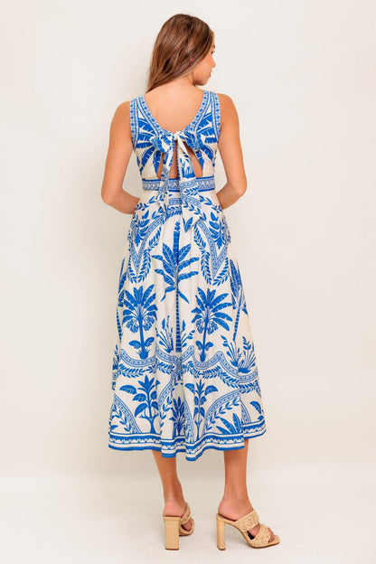 OCEAN PETALS WOVEN MIDI DRESS Flying Tomato