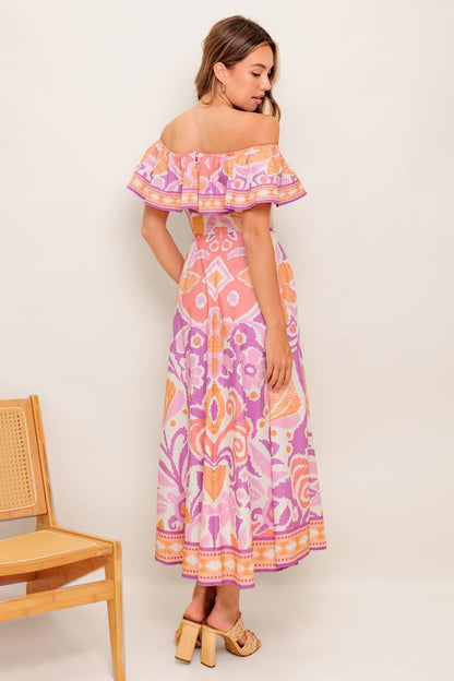 CABANA DREAM LAVENDER WOVEN MIDI DRESS Flying Tomato