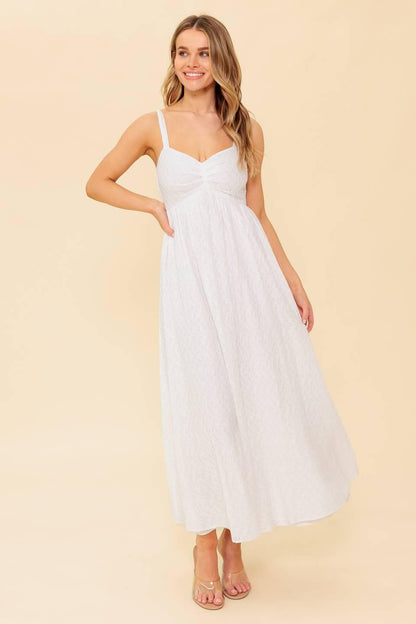 LOVE OF MINE IVORY EYELET MIDI DRESS Flying Tomato