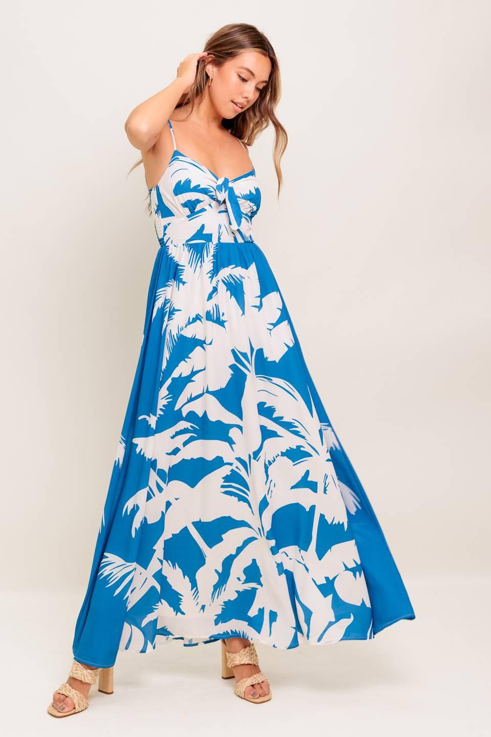 SLOW MORNINGS NAVY WOVEN MAXI DRESS Flying Tomato