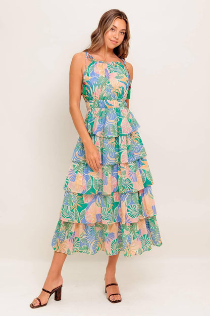 CABANA DREAMS WOVEN MIDI DRESS Flying Tomato