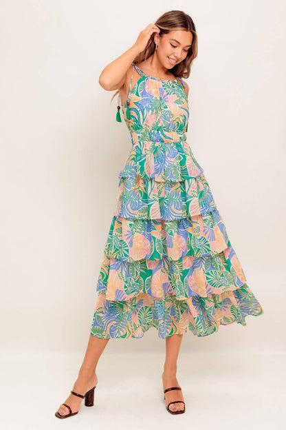 CABANA DREAMS WOVEN MIDI DRESS Flying Tomato