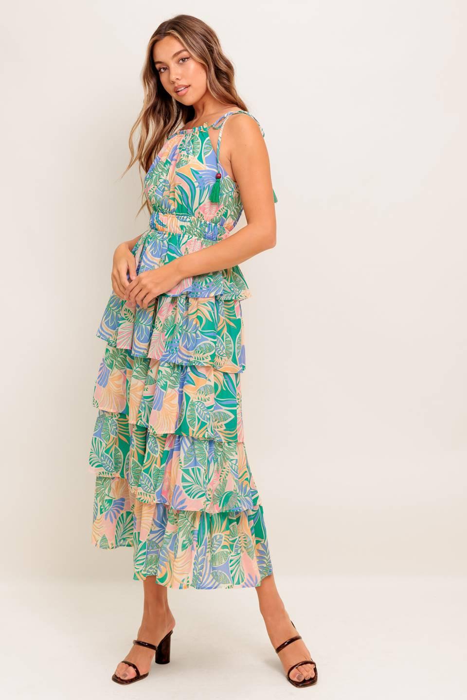 CABANA DREAMS WOVEN MIDI DRESS Flying Tomato