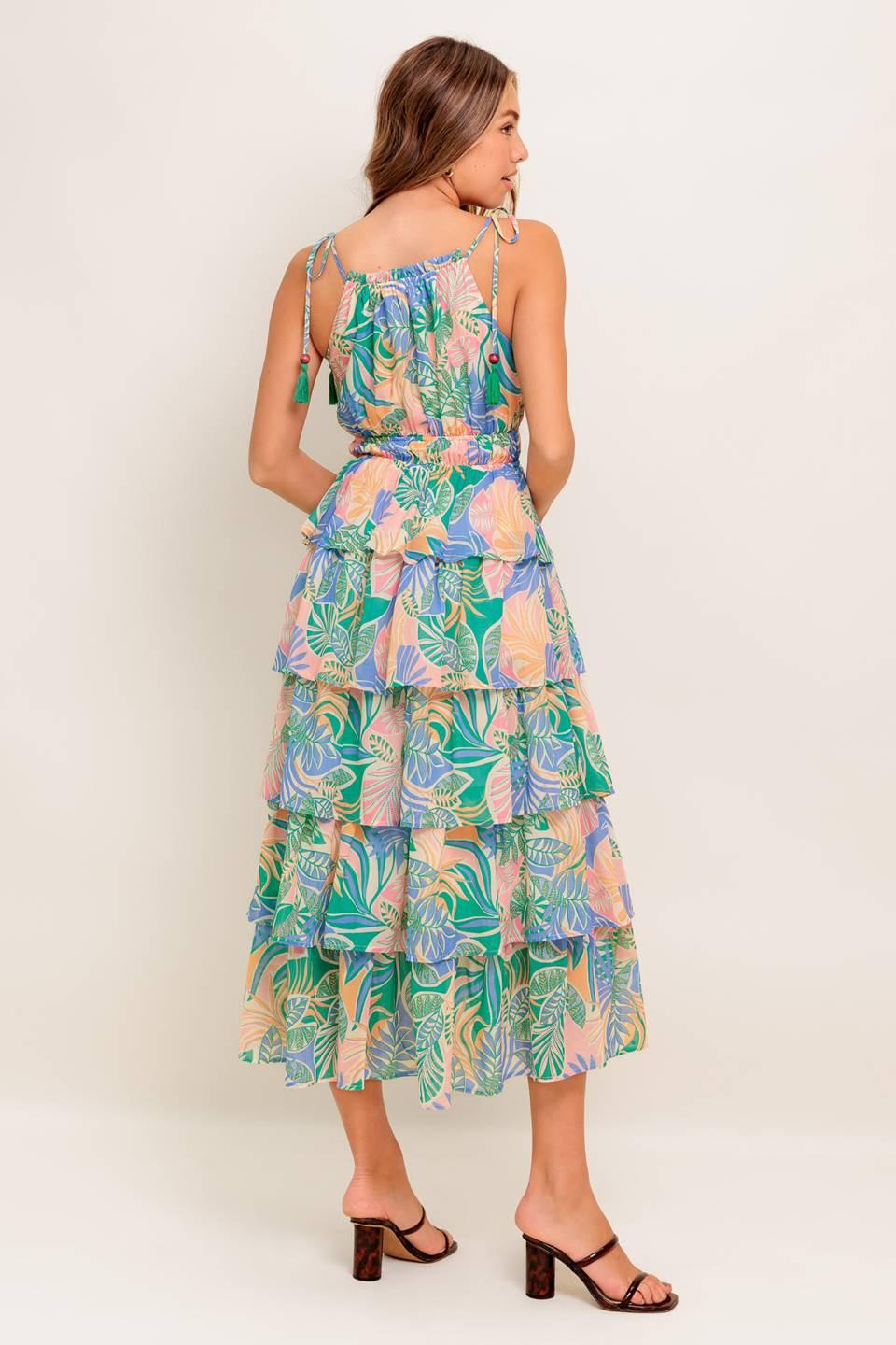 CABANA DREAMS WOVEN MIDI DRESS Flying Tomato