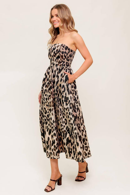 FLUTTER GLOW BALLET WOVEN MIDI DRESS Flying Tomato