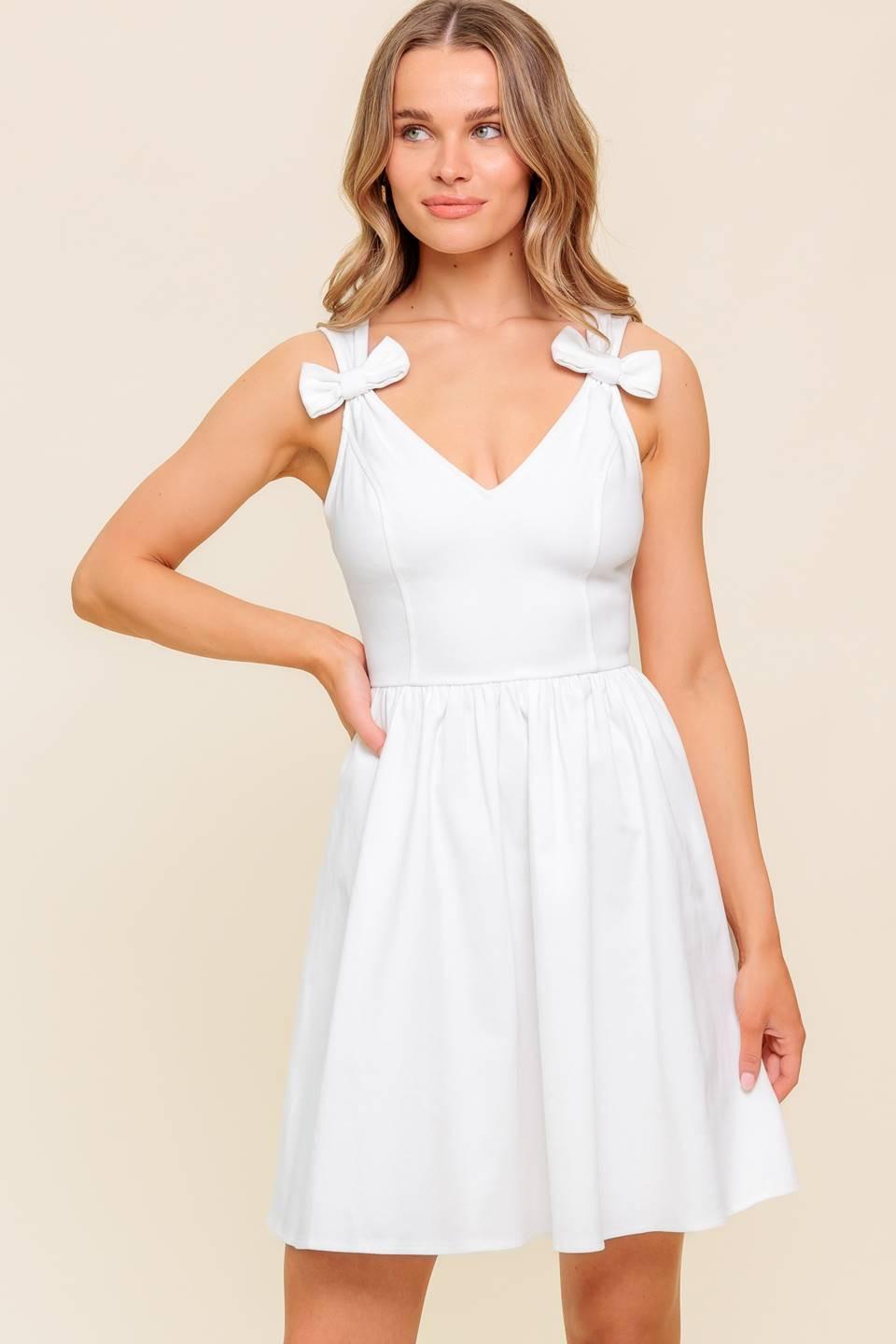 LOVABLE SPIRIT WHITE DENIM WOVEN MINI DRESS Flying Tomato