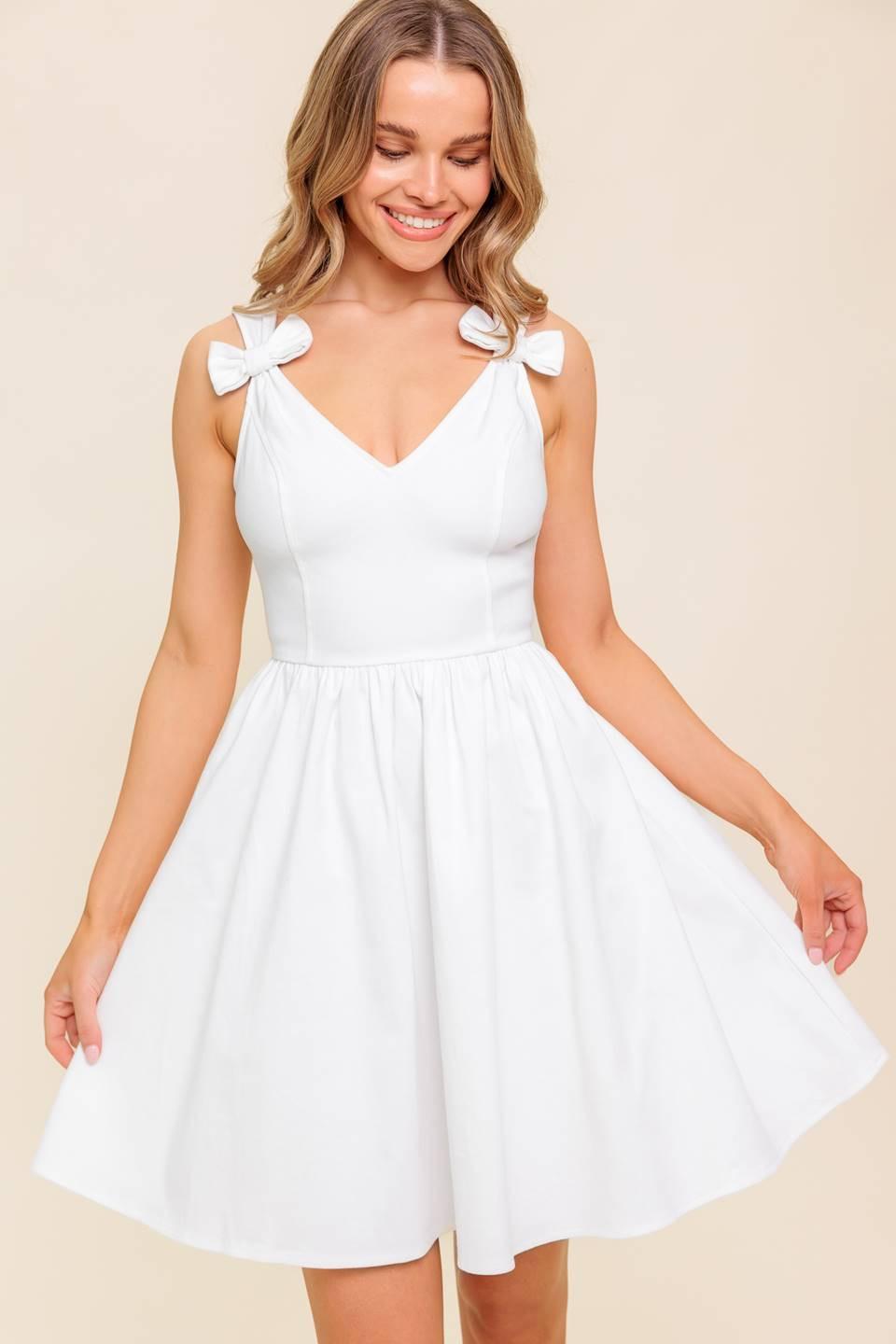LOVABLE SPIRIT WHITE DENIM WOVEN MINI DRESS Flying Tomato
