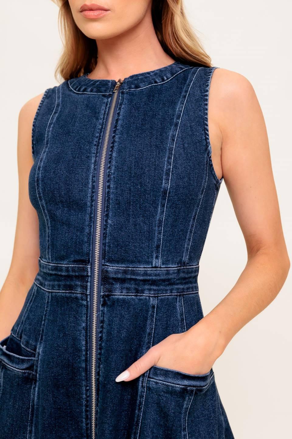 RAW BEAUTY DENIM MIDI DRESS Flying Tomato
