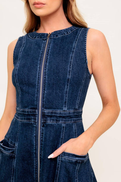 RAW BEAUTY DENIM MIDI DRESS Flying Tomato