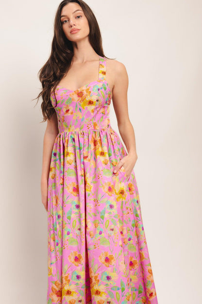 ROSY DAYDREAM WOVEN MIDI DRESS Flying Tomato