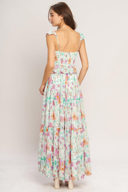 HEAVENLY BLOSSOM WOVEN MAXI DRESS Flying Tomato