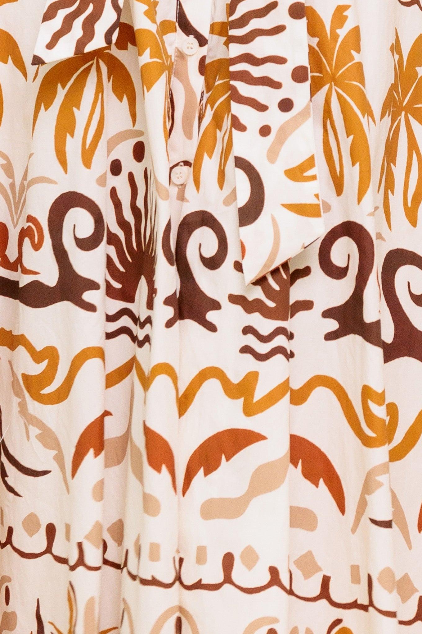 TROPICANA SUNSET WOVEN MIDI DRESS Flying Tomato