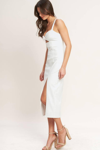 SILENT SHIN TWILL MIDI DRESS Flying Tomato