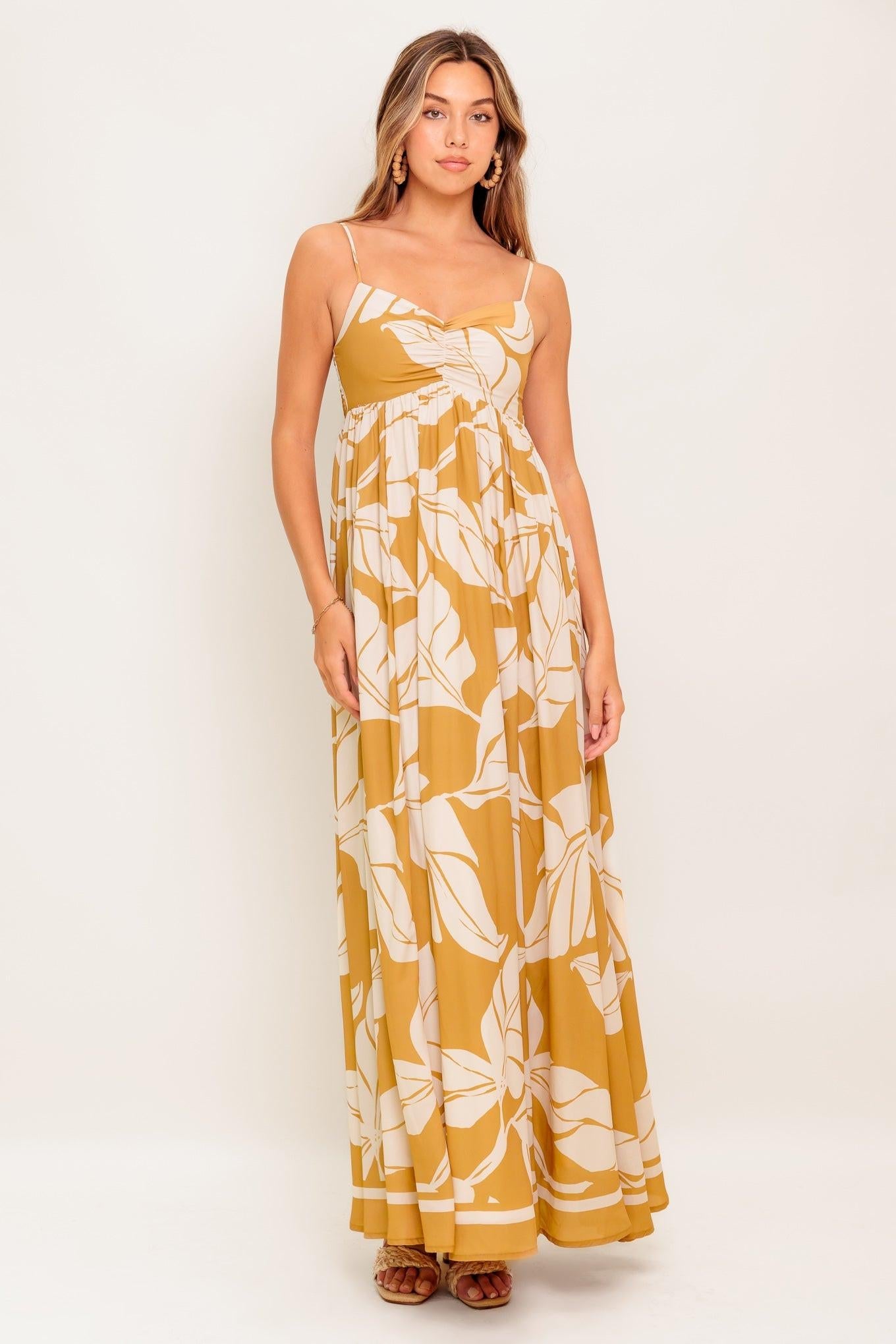 HEART OF HYDRANGEA WOVEN MAXI DRESS Flying Tomato