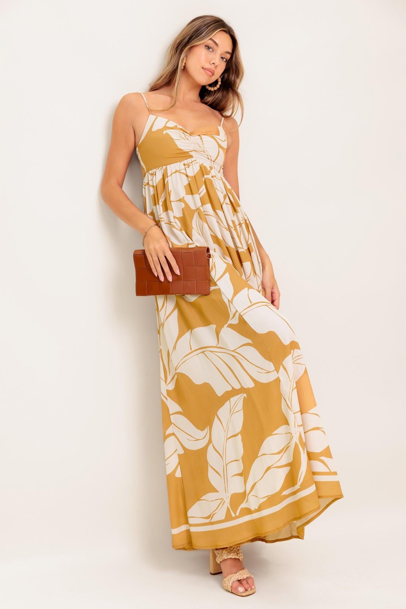HEART OF HYDRANGEA WOVEN MAXI DRESS Flying Tomato