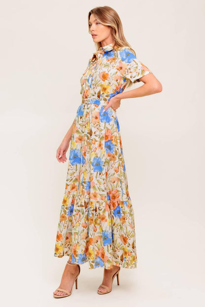 HAZEL DREAM IVORY WOVEN MIDI DRESS Flying Tomato