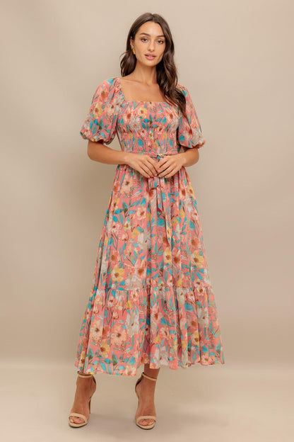 ROSY TWILIGHT WOVEN MIDI DRESS Flying Tomato