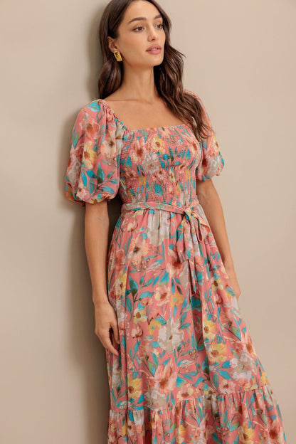 ROSY TWILIGHT WOVEN MIDI DRESS Flying Tomato