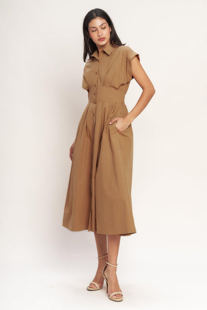 LOVE YOU MORE WOVEN MIDI DRESS Flying Tomato