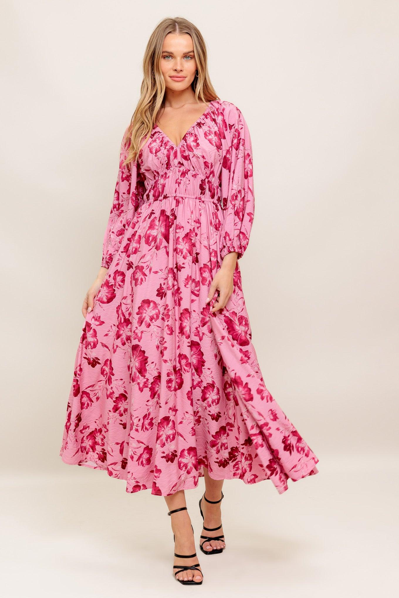 HONEY BUN MOUVE WOVEN MIDI DRESS Flying Tomato