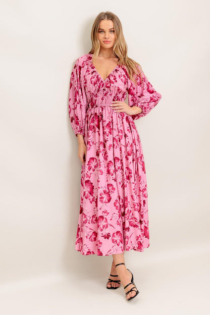 HONEY BUN MOUVE WOVEN MIDI DRESS Flying Tomato